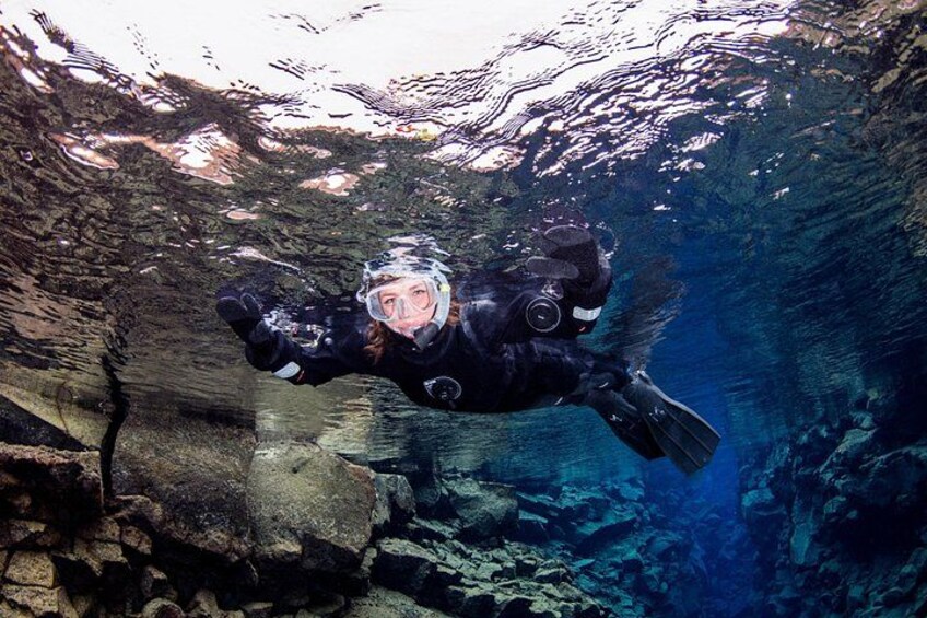 Enjoying the view in Silfra fissure 3