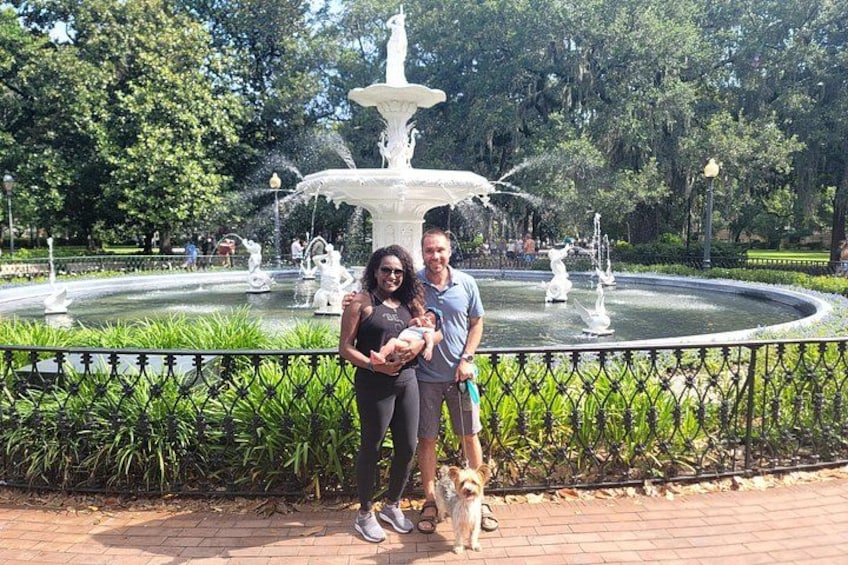 The Owners of Savannah Bike Tours, Will & Gelila Reyes, including their new daughter, and the company's Chief Canine Officer Bentley! Will is a US Army Combat Veteran. 3