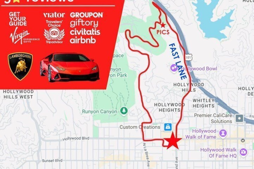 30-Minute Driving Tour: Explore Hollywood in a Lamborghini 2