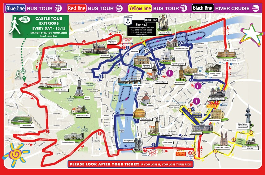 A travel map with various routes and landmarks. 3