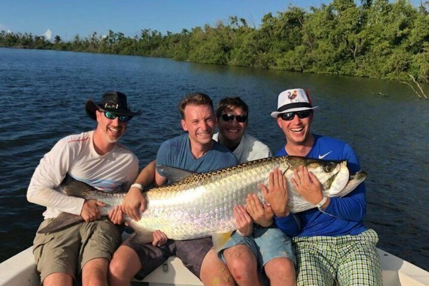 Crew landed this 145lbs MONSTER Tarpon!!!!!!