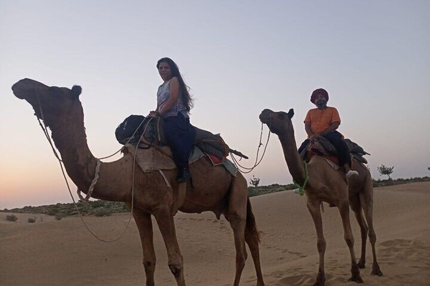 camel ride on dunes