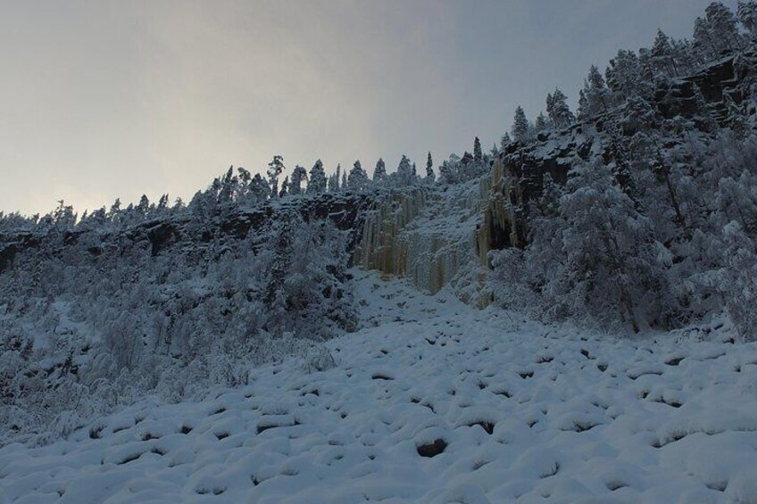 Frozen waterfalls hiking tour