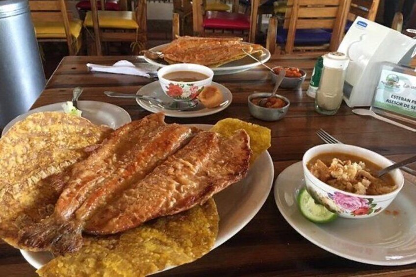 Trout with giant patacon