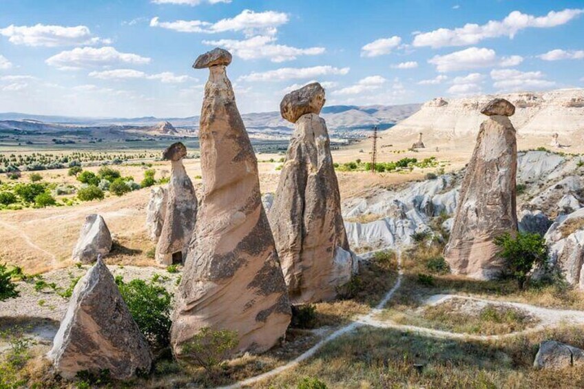 Des formations rocheuses qui ressemblent à des champignons dans un paysage désertique. 5