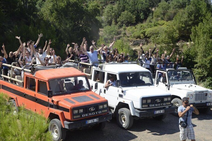 group of jeep safari