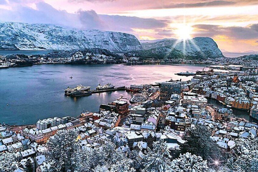 Winter scenery from Aksla mountain