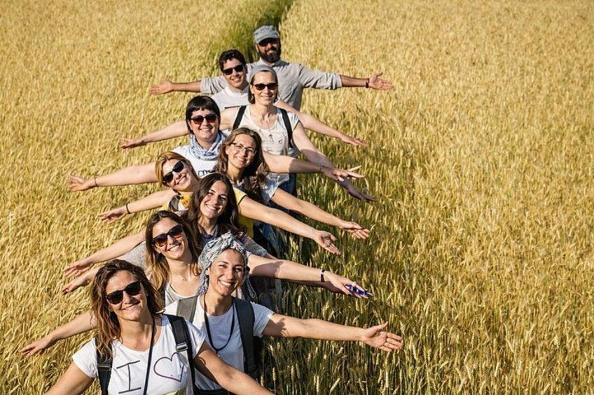 Friends in a golden wheat field 2