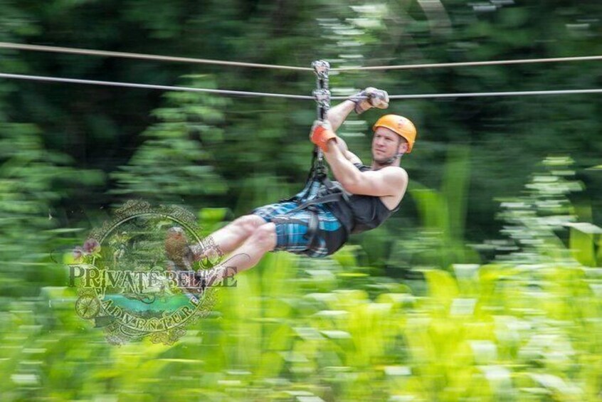 Private Tour: Cave tubing and zip-line from Belize City