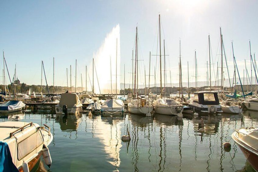 Un marina con diverse barche a vela ormeggiate, acqua calma e cielo sereno. 5