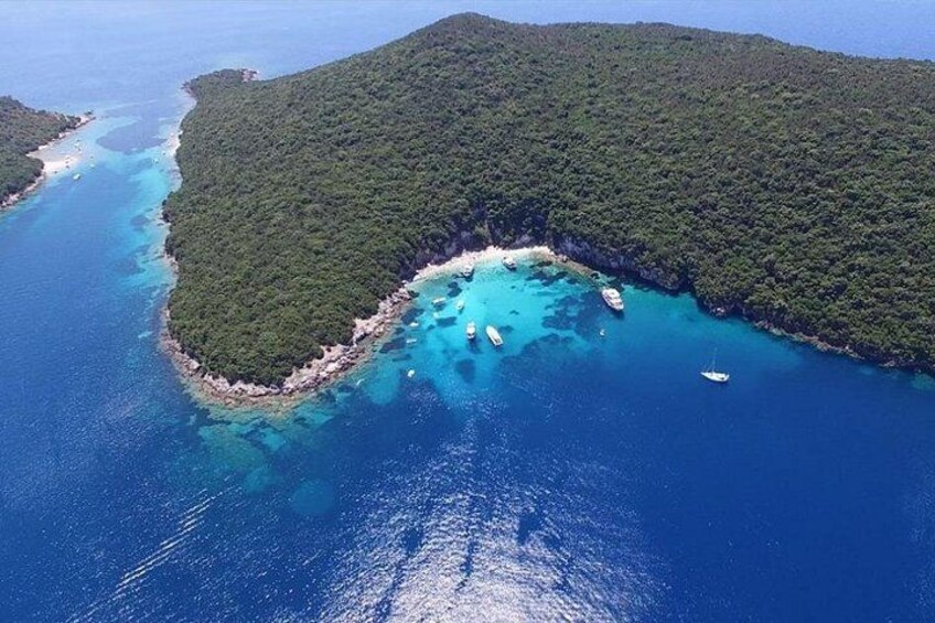 Blue Lagoon beach seen from above 2