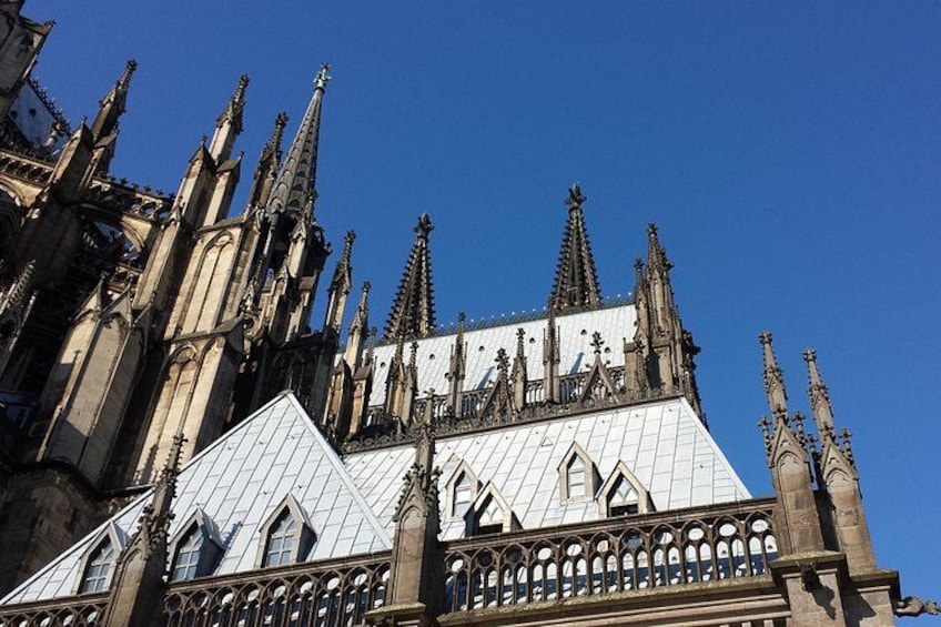 A Gothic-style cathedral with pointed arches and intricate stonework. 4