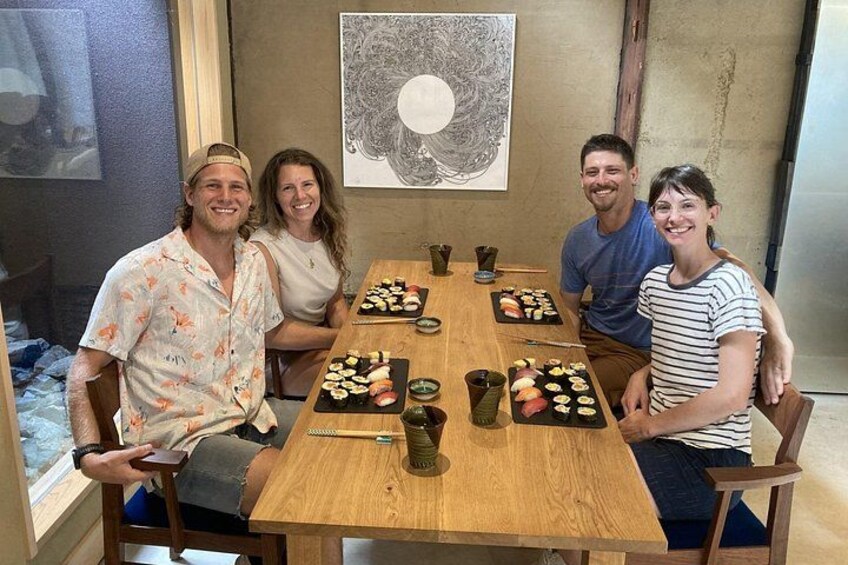 The pride is real! ✨ The feeling of accomplishment is palpable as our guests admire their very own handcrafted sushi masterpieces. This is the incredible and delicious reward for all their hard work! 5