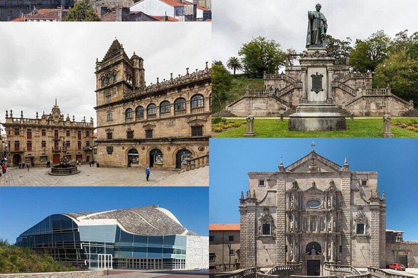 En historisk bygning med en kuppel, en statue og en kirke med detaljeret arkitektur. 3