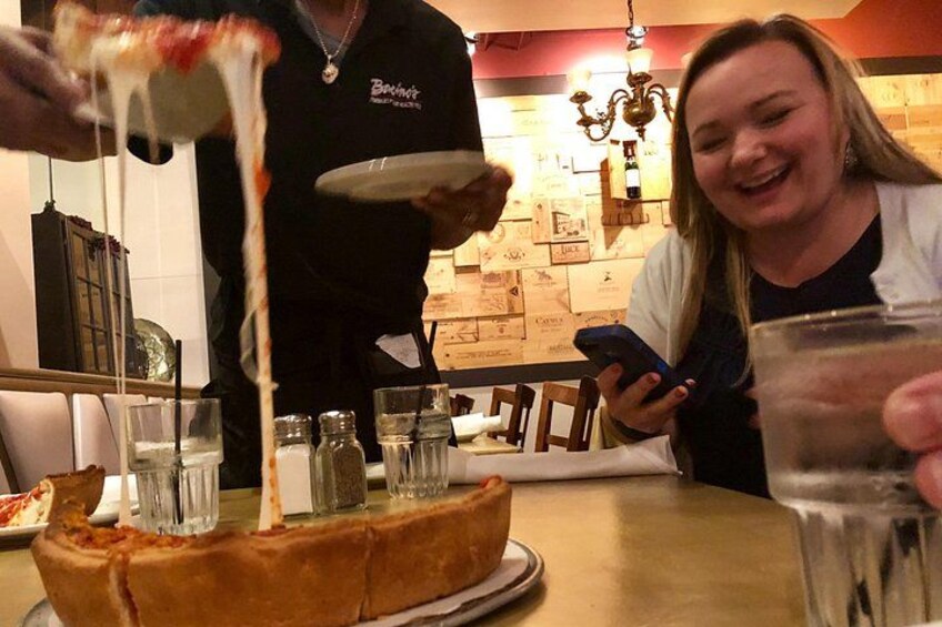 Sometimes you just have to laugh at a cheese pull 2