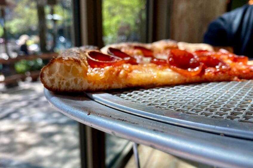 Crust structure on an artisanal pie from Robert's Pizza 2