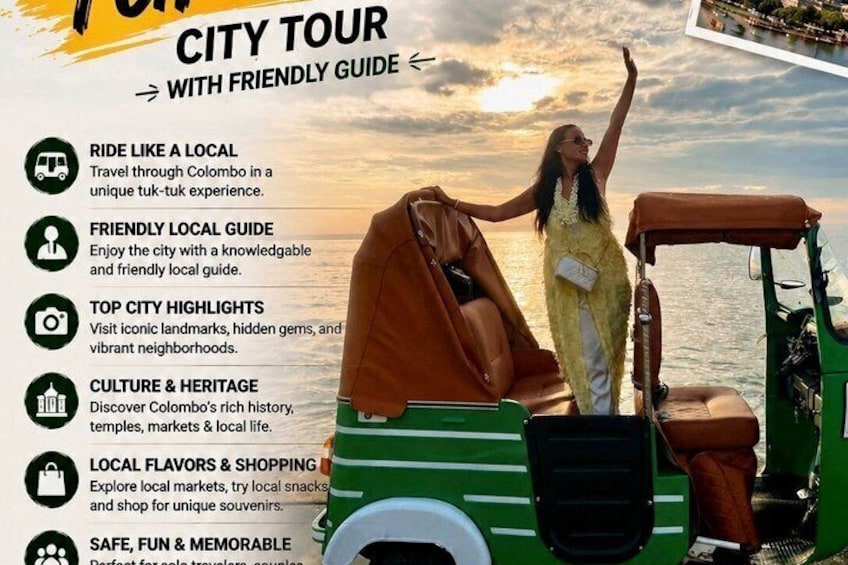 Colombo TUK TUK CITY Tours -Sightseeing Entry Fees 1
