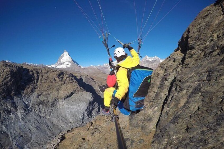 Paragliding mountain flight