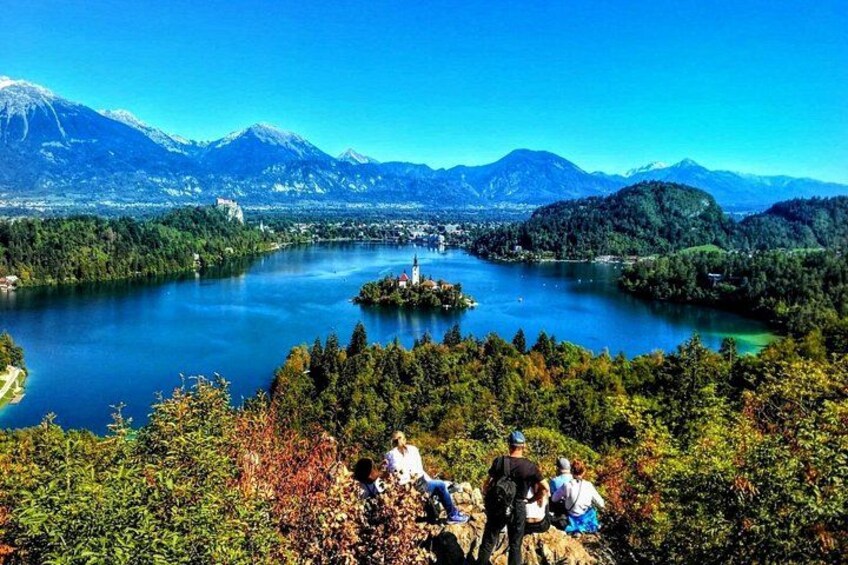 A breathtaking panoramic view on the Lake Bled. 2