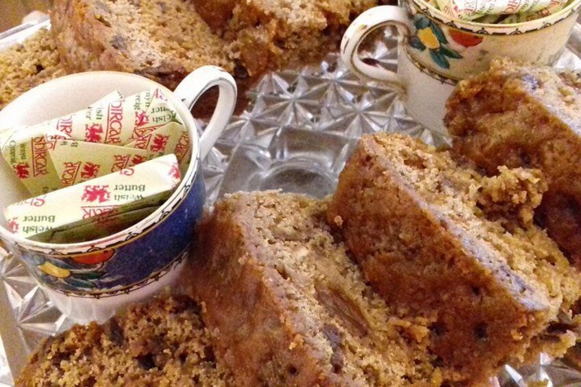 Delicious Bara brith (welsh fruit cake) with welsh butter! 2