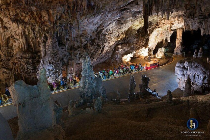 A train in Postojna cave. 2