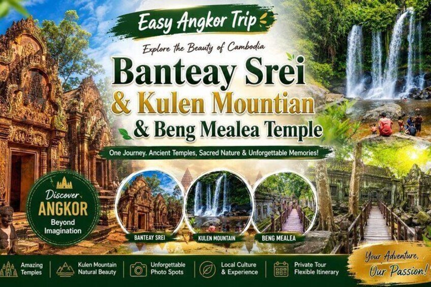 Banteay Srei Kulen Mountain Beng Mealea Private Tour 1