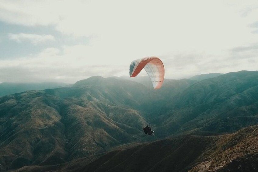 Paragliding free flight experience over the pre-range 2
