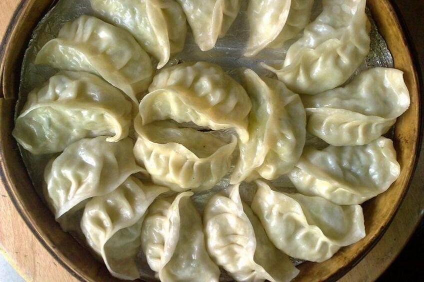 A bowl of dumplings. 1