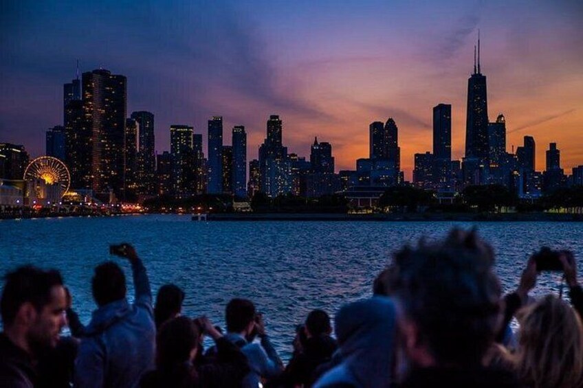See Chicago's magnificent skyline at night! 1
