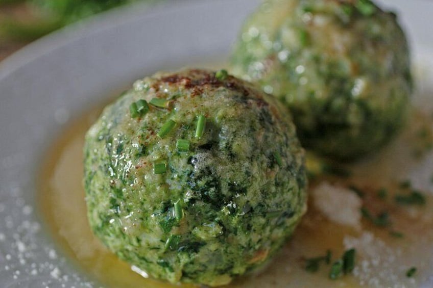 Knoedel typical local spinach dumpling 3