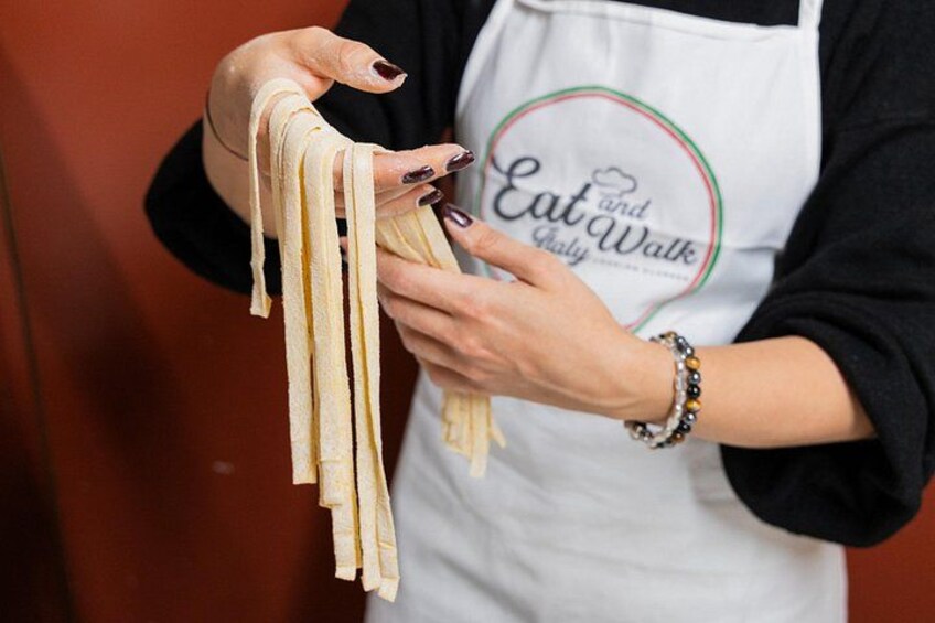 Fresh made fettuccine cut by hand! 3