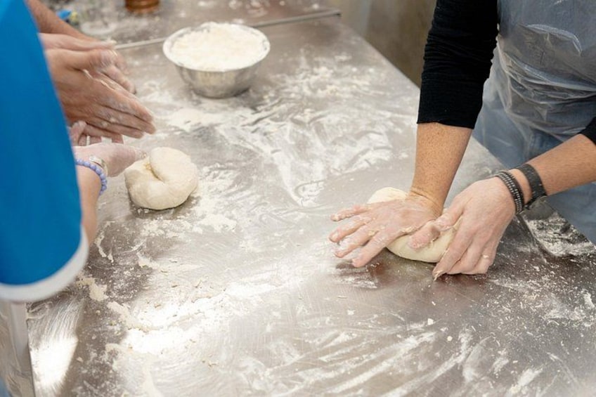 Rolling out the dough. 2