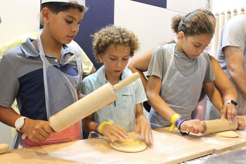 Rolling out the dough. 2