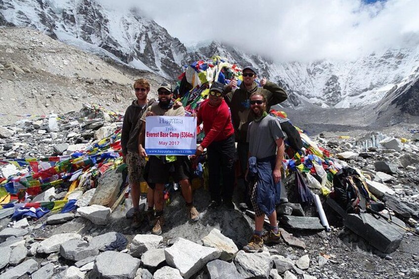 One of the our group at Everest Base Camp 5,364m. 5