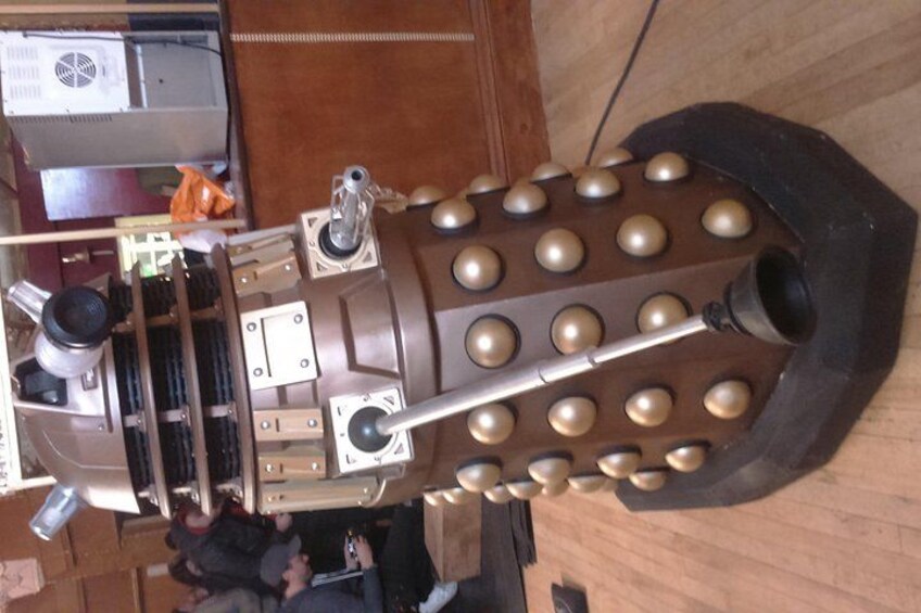 Up close and personal with a real-life Dalek while filming for Doctor Who. 4