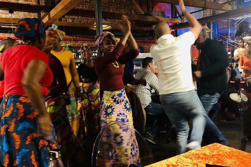 Join in the traditional dancing to sounds of djembe drums and percussions. 5