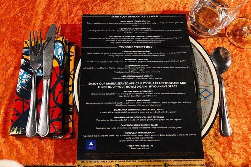 14-Dish menu from around Africa! 3