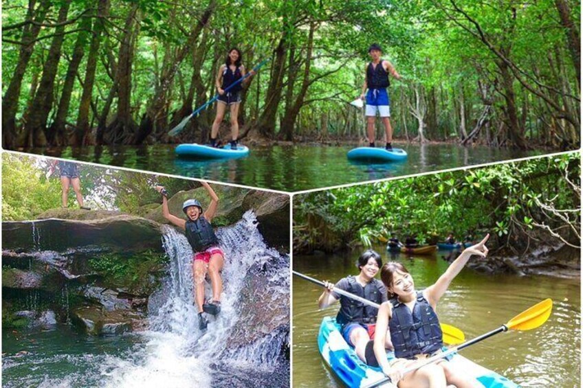 [Okinawa Iriomote]SUP/Canoe Tour at Mangrove Forest+Splash Canyoning!!