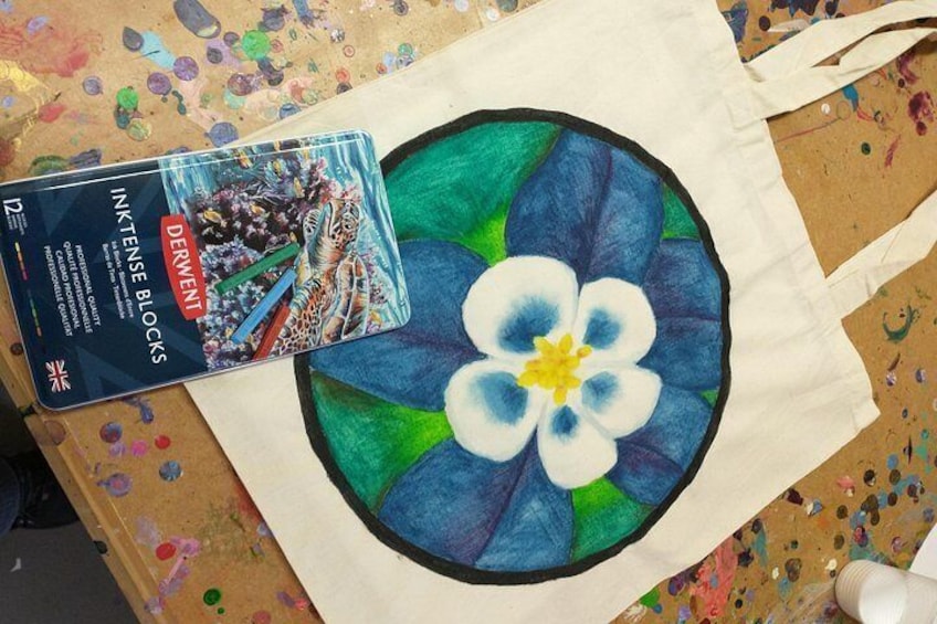 Colorado Inspired Inktense Painted Stocking or Tote Bag Class 4
