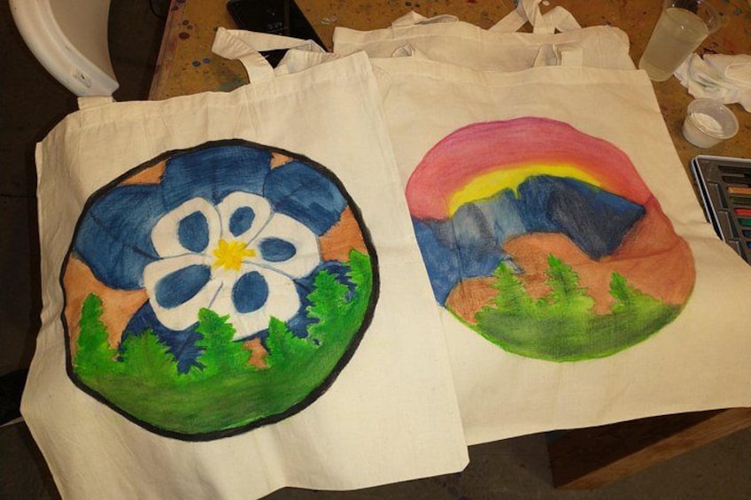 Colorado Inspired Inktense Painted Stocking or Tote Bag Class 2