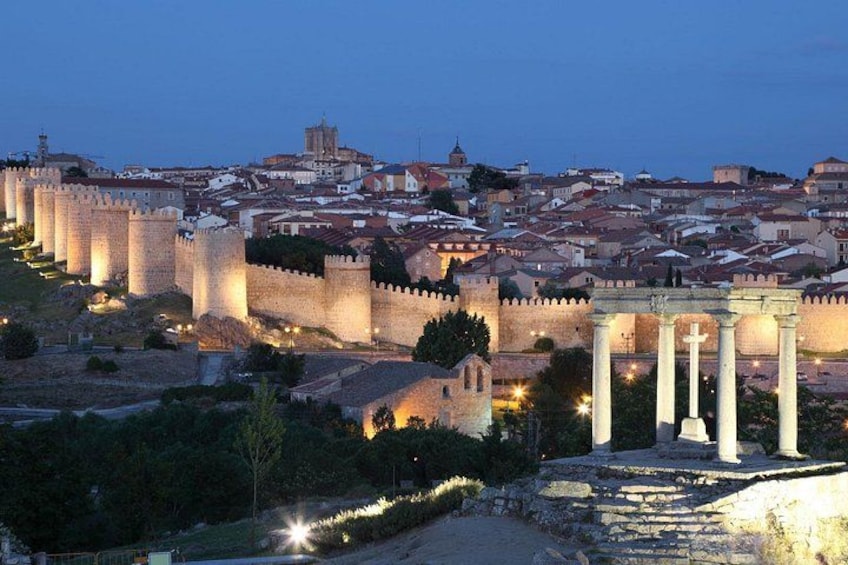 A historic city with ancient walls and columns. 3
