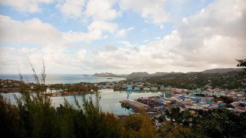 view of coast and sea in st lucia