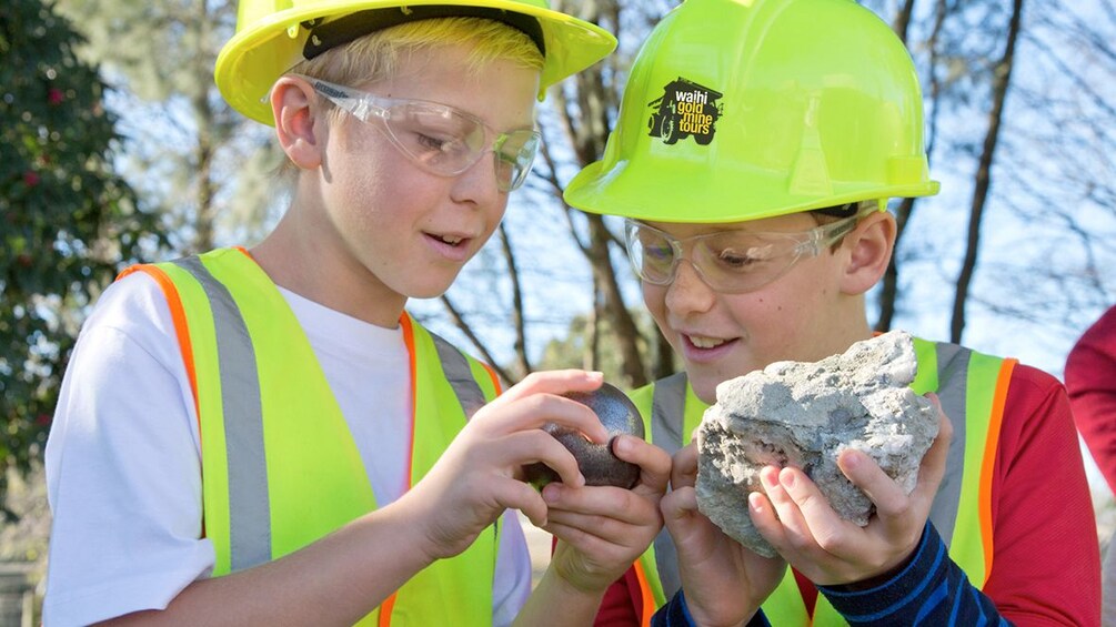 Kids at the Waihi Gold Mine Tour in Waikato 