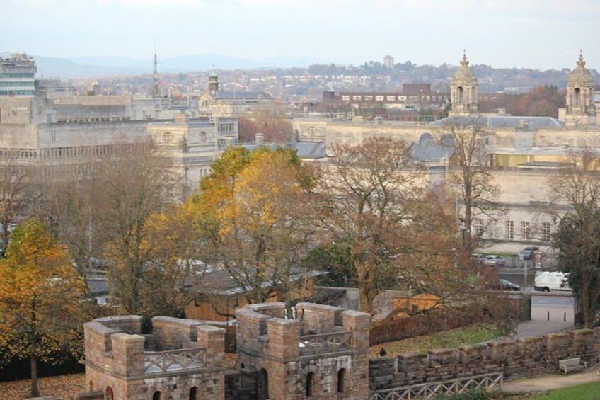 A view of the city from Cardiff Castle