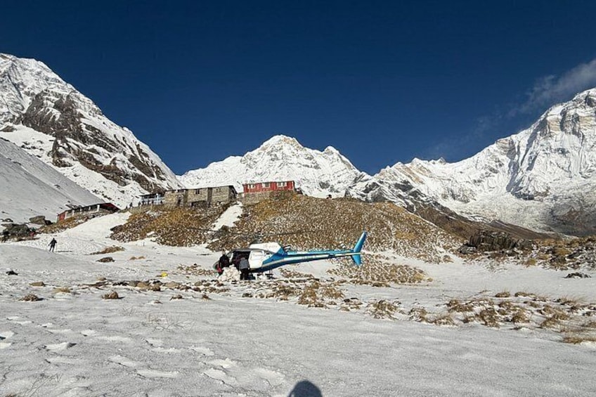 Landing right in the heart of Annapurna Base Camp… nothing feels more surreal than stepping out into pure white snow surrounded by giant peaks. 5
