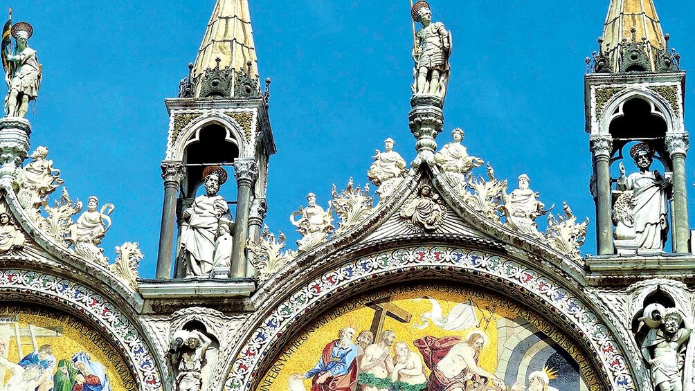 Sculptures on the roof of the Patriarchal Cathedral Basilica of Saint Mark