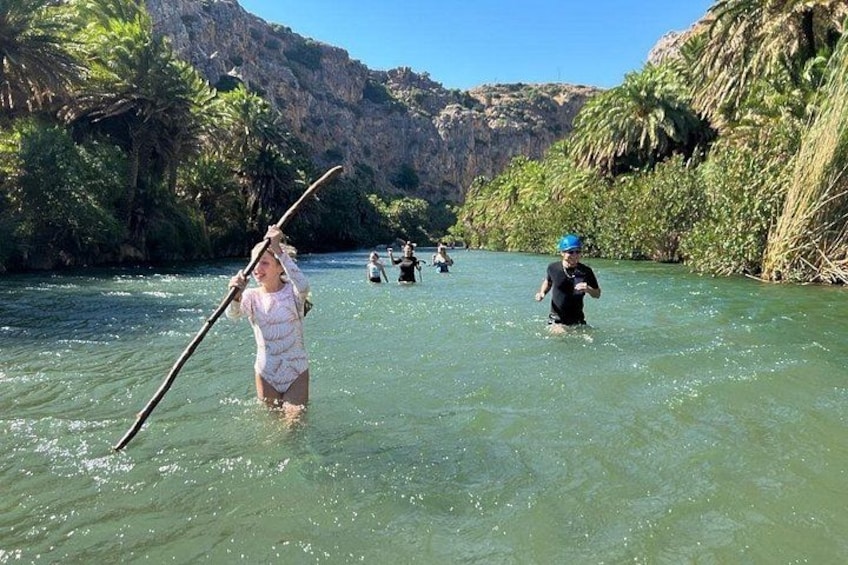 River Trekking at Kourtaliotiko Gorge Waterfalls to Preveli Beach 1