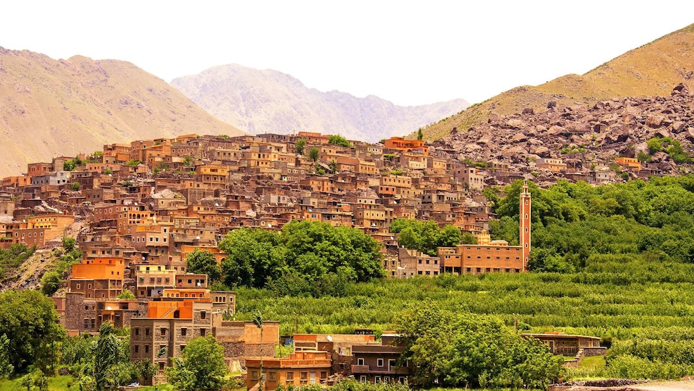 town built along the side of the hills in Morocco