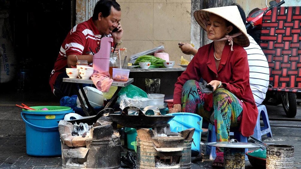 Local street food vendor in Ho Chi Minh City 