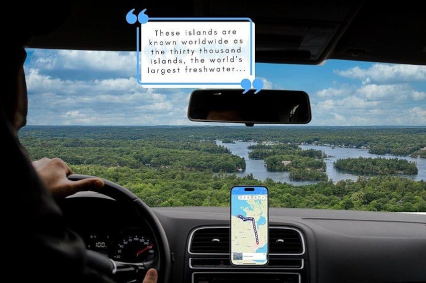 A person driving with a map on a smartphone in the car's dashboard. 1
